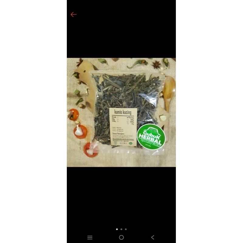 

Daun kumis kucing kering
