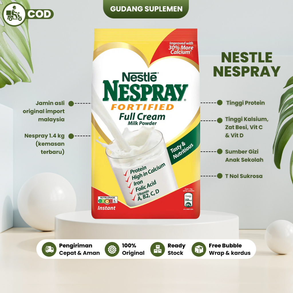 Nestle Nespray Full Cream 1.2 kg Nespray Penuh Krim Susu Bubuk Full Cream Original Malaysia