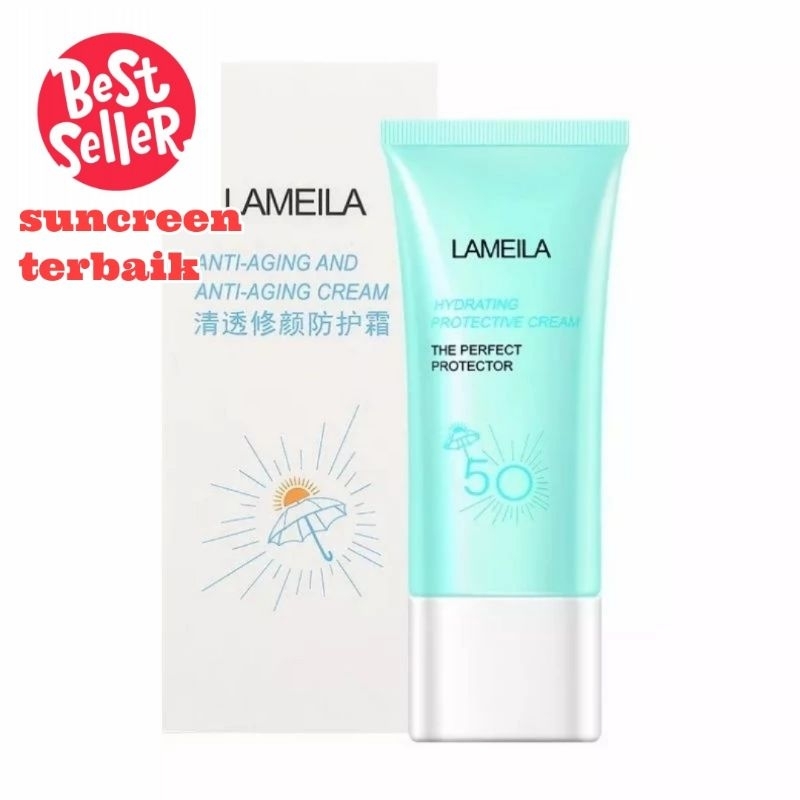 SUNCREEN LAMEILA biru SUNCREEN lameila SPF 50 pa++ suncreen tahan lama suncreen wajah suncreen muka 