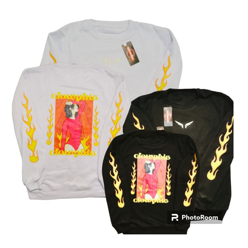 Sweater Crewneck Wanita & Pria Motif Korea Japan Girl SEXSY Unisex Bahan Tebal Termurah Bisa Cod