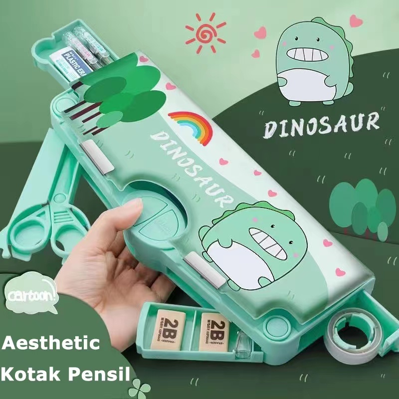 

(COD) Kotak Pensil Multifungsi Lengkap Peruncing Gunting Isolasi Penghapus Penggaris Kotak Pensil Multifungsi Motif Unicorn / Dinosaurus / Astronot Untuk Anak Lengkap Peruncing Gunting Isolasi Penghapus