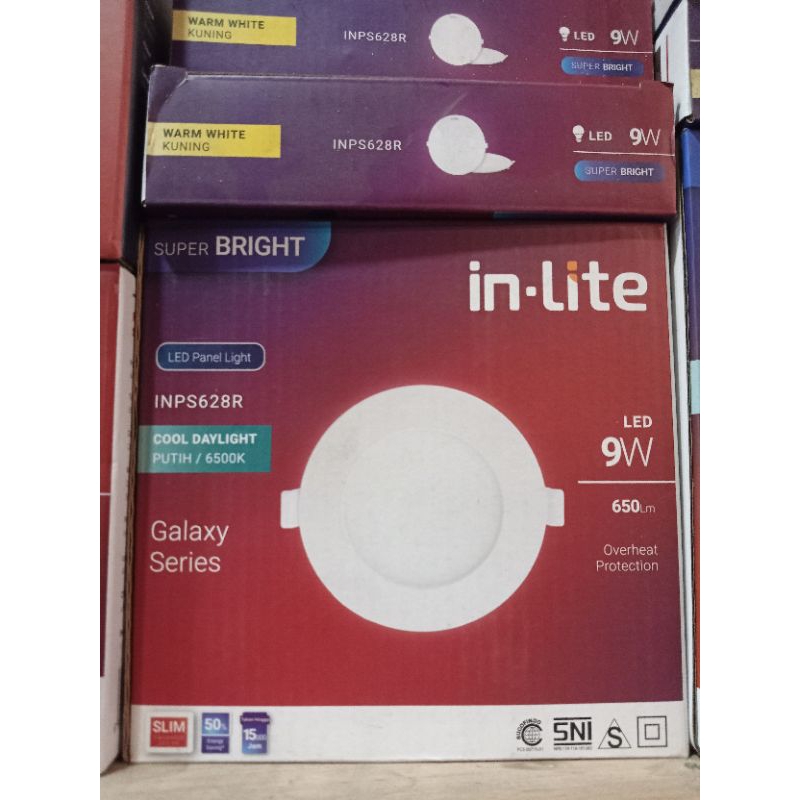 inlite downlight panel led bulat 9W/IB panel  inlite 9w-Putih
