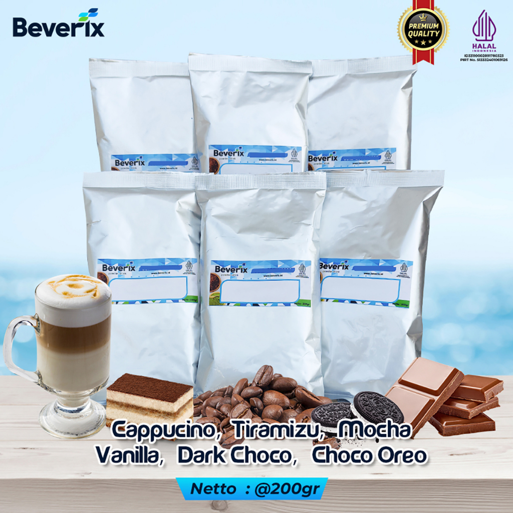 

Paket Sample Usaha Es Coklat Kwentel Sultan 1 Bubuk Minuman Premium Beverix Powder Drink Kemasan 200 gram