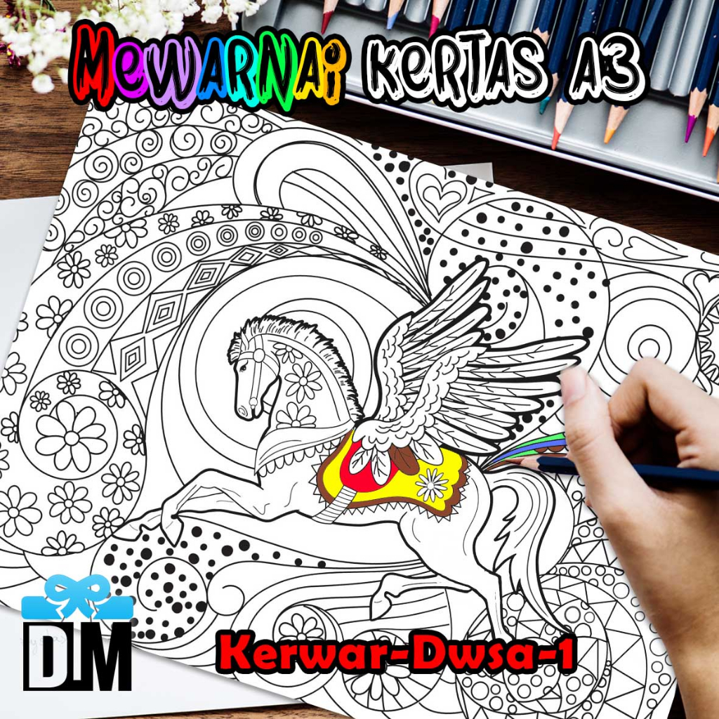 

Kertas Mewarnai a3 Buku Warna Coloring Paper Book Aesthetic Adult Dewasa Therapy