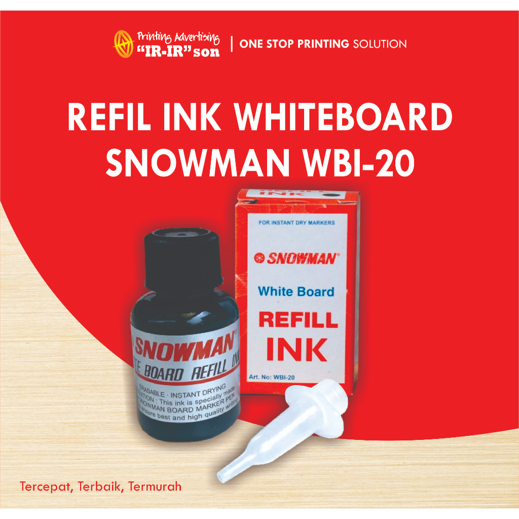 

REFILL INK TINTA SPIDOL WHITEBOARD PAPAN TULIS SNOWMAN WBI 20 HITAM SATUAN