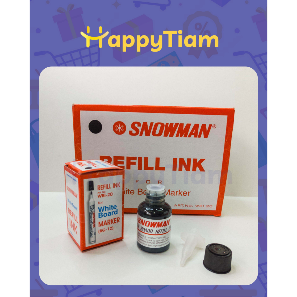 

TINTA SPIDOL WHITEBOARD SNOWMAN WHITE BOARD MARKING INK ISI REFFIL HITAM MERAH BIRU HIJAU