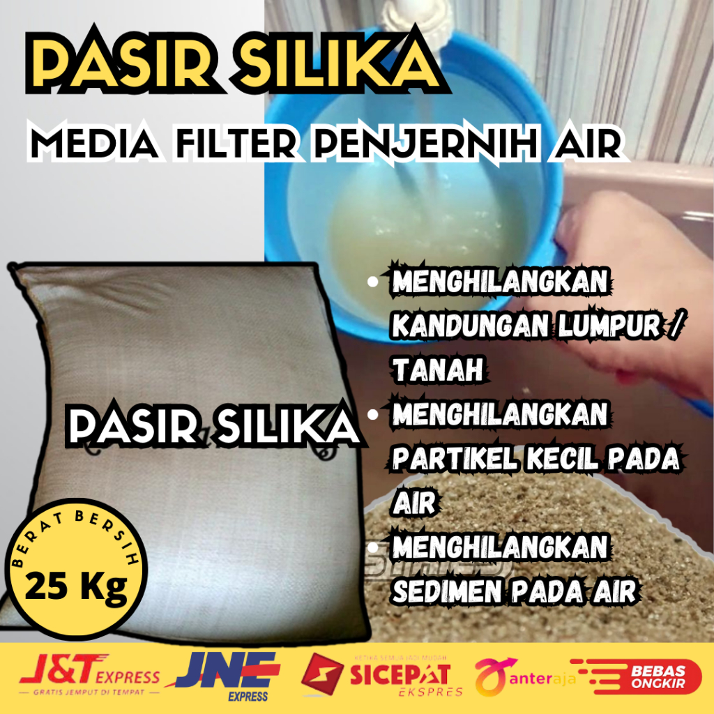 Pasir Silika Untuk Filter Air Penyaring Penjernih Air Ukuran 25 kg