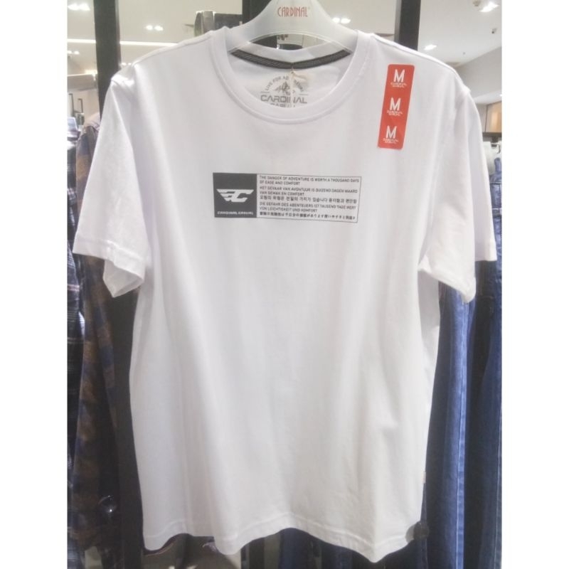 Cardinal casual original mens EAIAR01904P 08A Tshirt kaos oblong pria putih