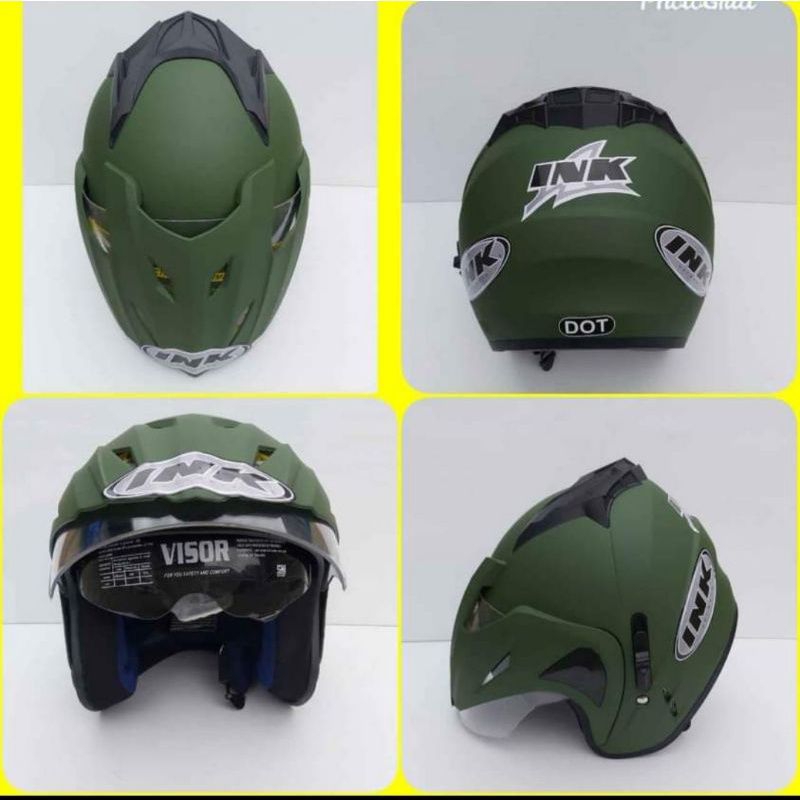 BARU_ HELM INK DOUBLE VISOR BARU MURAH MERK BMT PAKING KARDUS TERLARIS