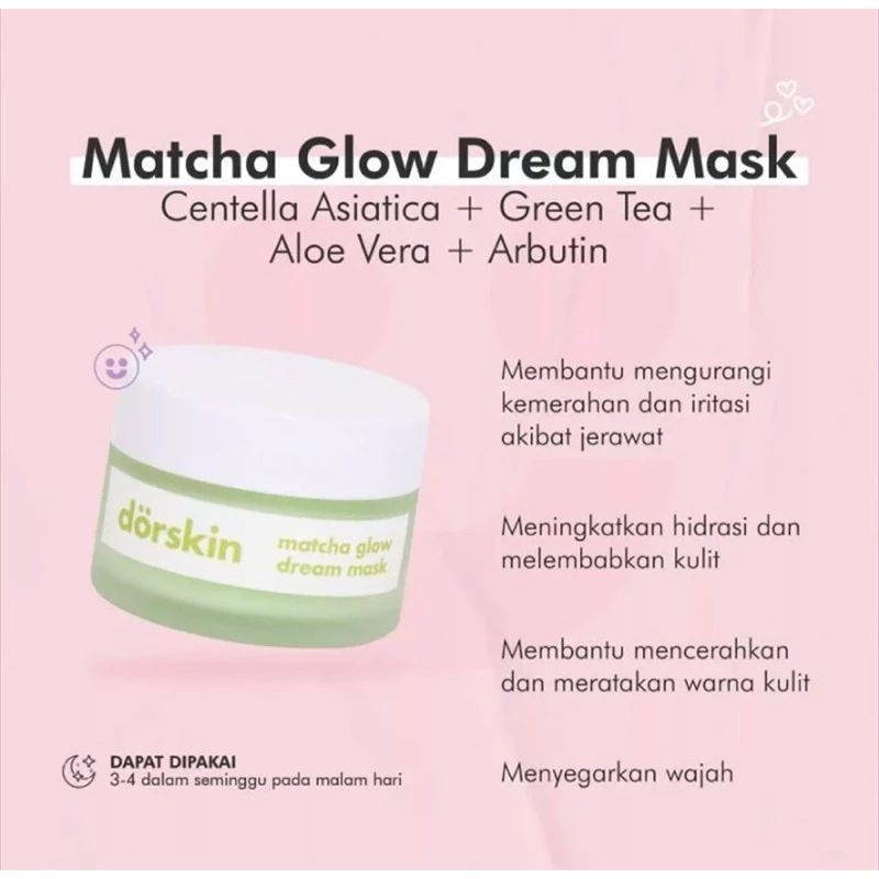 DORSKIN MATCHA GLOW DREAM MASK | SLEEPING MASK
