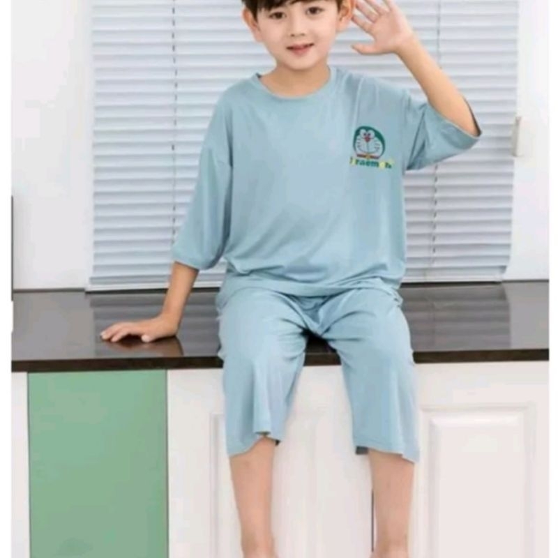 set harian anak 7/8 doraemon 2 3 4 5 6 7 8 9 10 tahun size 100 110 120 130 140 150 160 170
