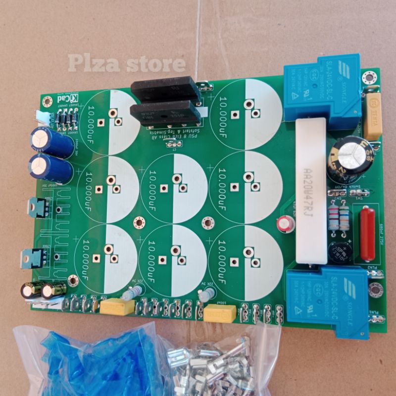 Pcb psu isi 8 elko+softstar+simetris Class AB Double layer PCB PSU ISI 8 ELCO LENGKAP KOMPONEN PCB D