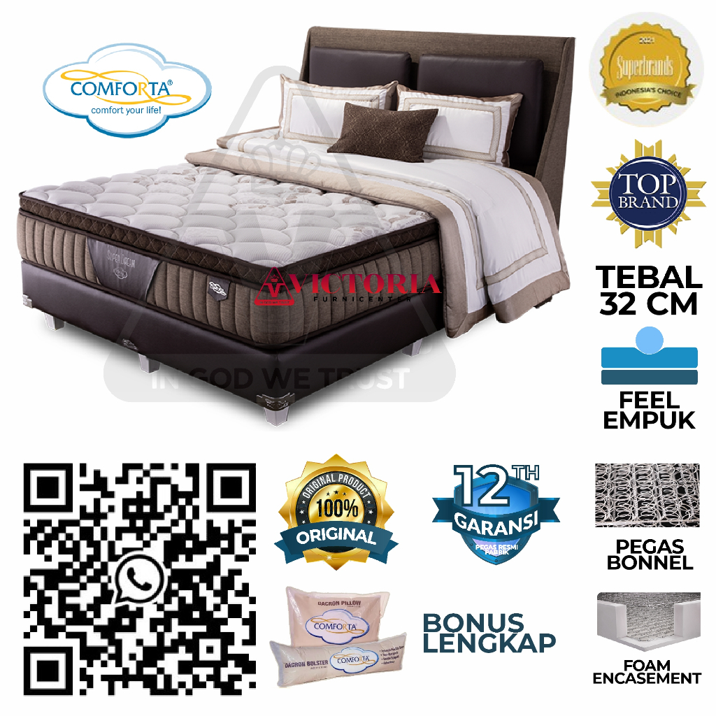 Comforta Super Dream Full Bed Set 160 180 200 120 160x200 180x200 200x200 120x200 Fullset Springbed
