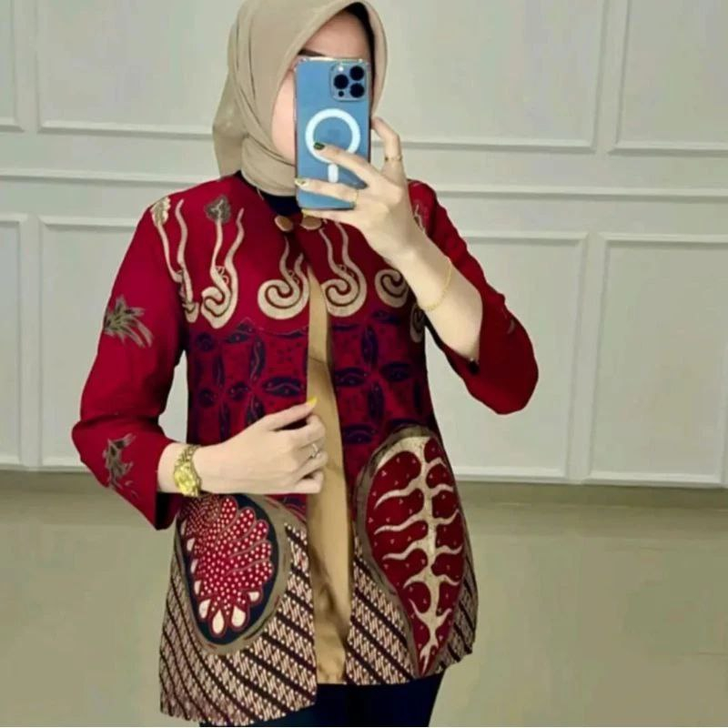Atasan Batik Wanita Blouse Batik Baju Batik Kerja Wanita Modern