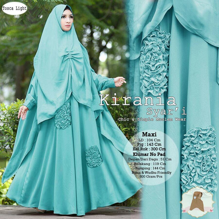 PREMIUM GAMIS SET KHIMAR KIRANIA TOSCA MUDA TOSKA TUA BAJU MUSLIM SIZE XL GOOD QUALITY REAL PICTURE 