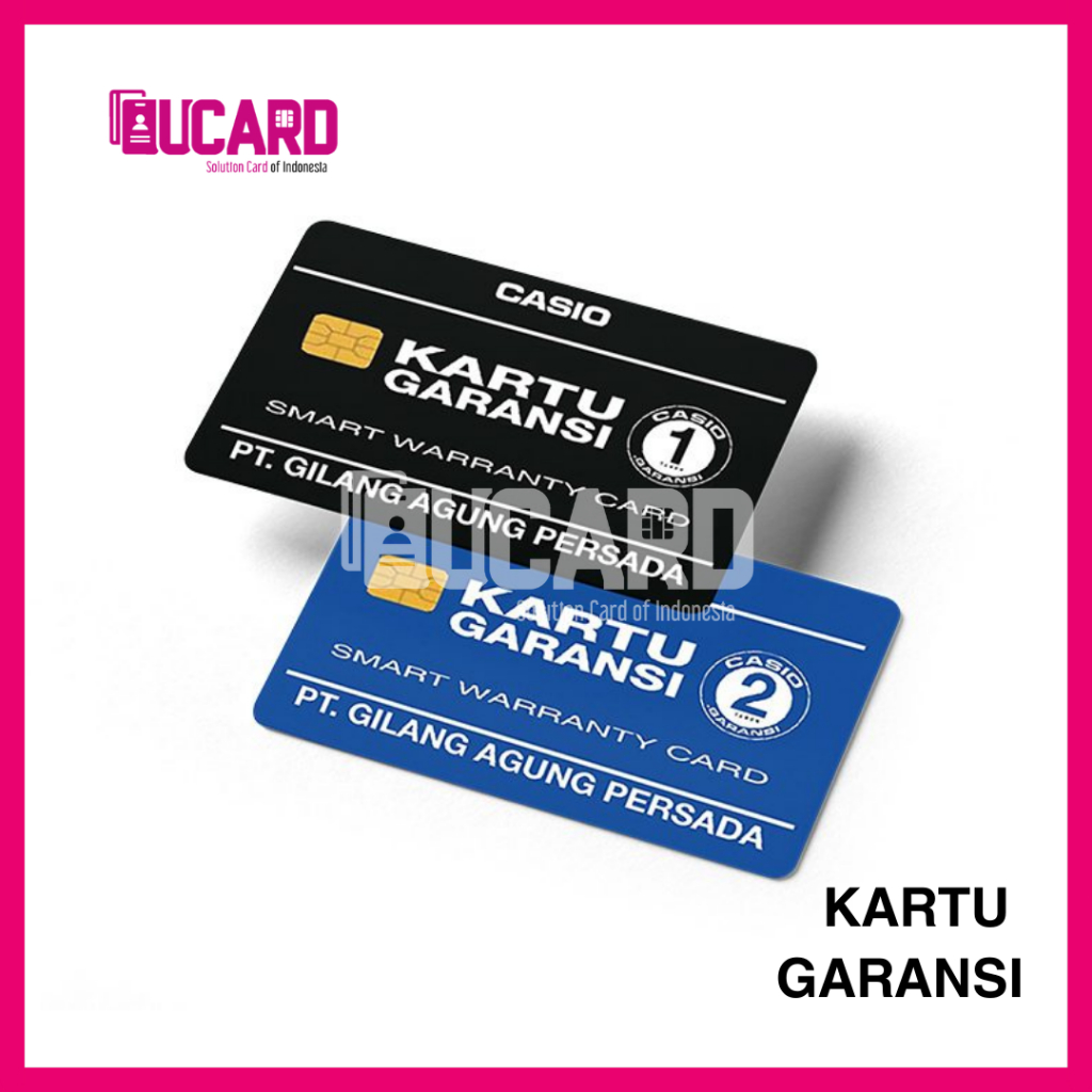

CUSTOM KARTU GARANSI PRODUK BAHAN PVC ANTI LUNTUR - 2 SISI