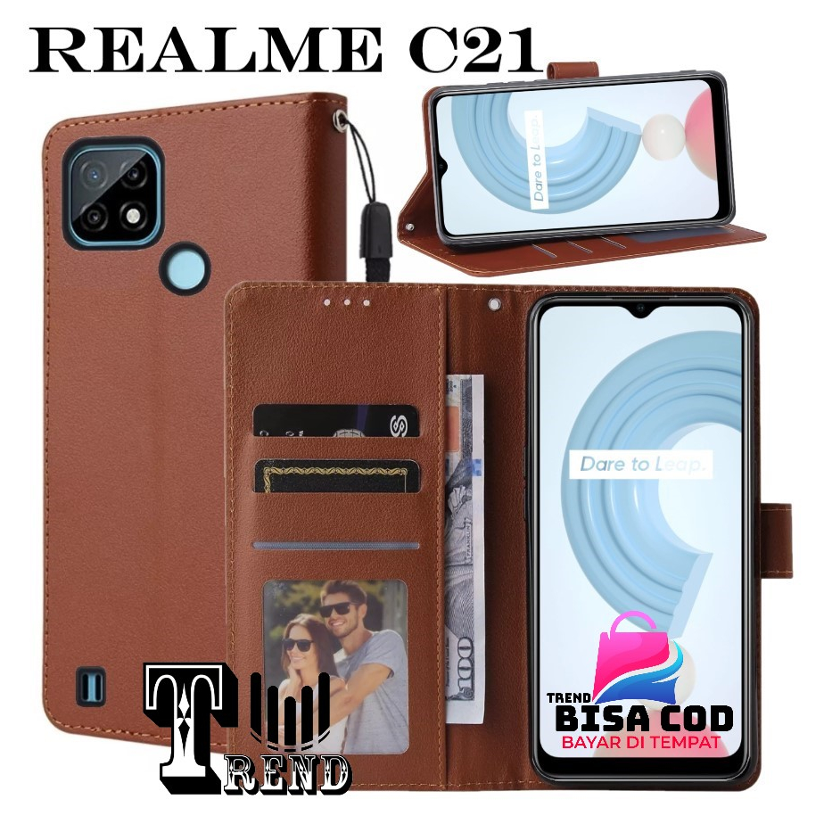 FLIP COVER REALME C21 LEATHER CASE FLIP REALME C21