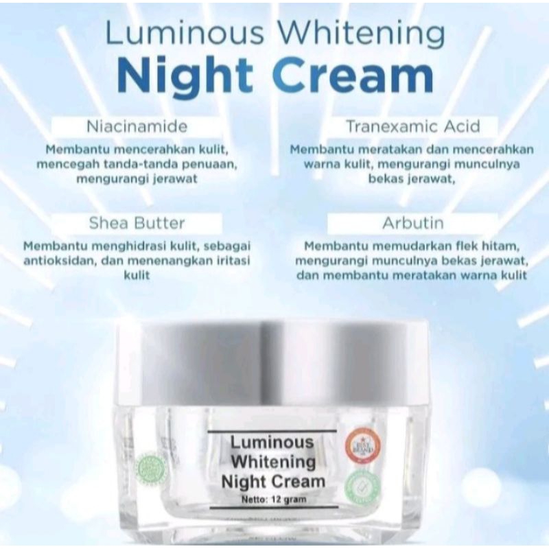 MS GLOW NIGHT CREAM LUMINOUS NIGHT CREAM MS GLOW