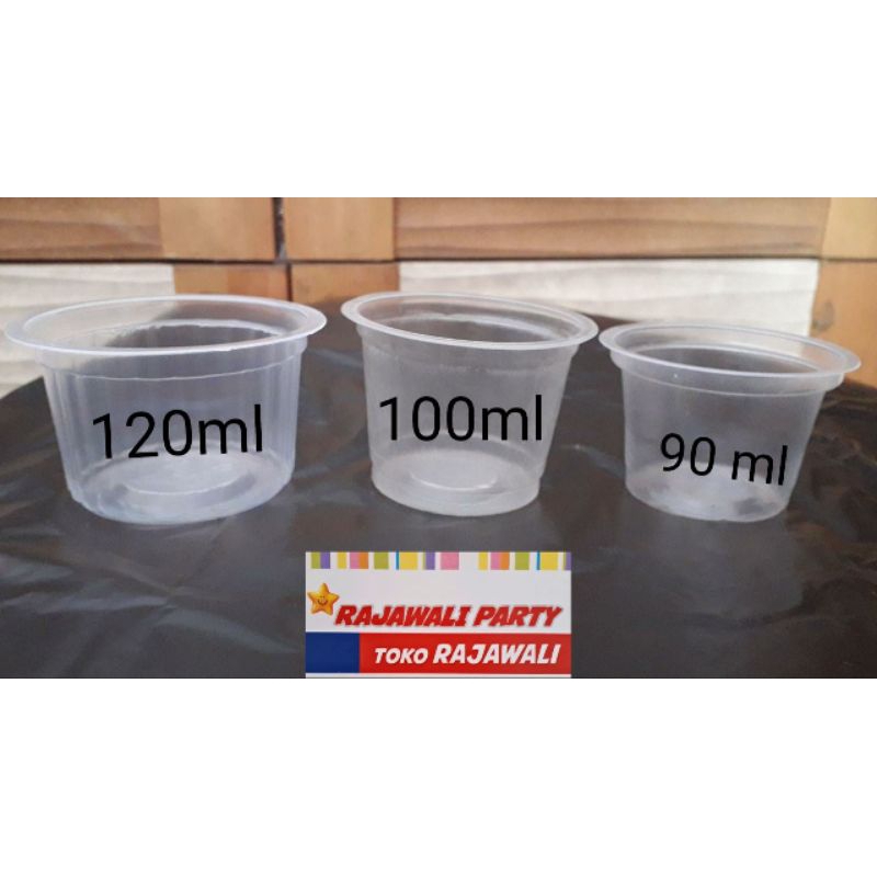 Cup Puding Plastik 120ml 50pcs/Cup Puding 100ml 100pcs/Cup Puding 90ml 100pcs/Cup Jelly Plastik Raja