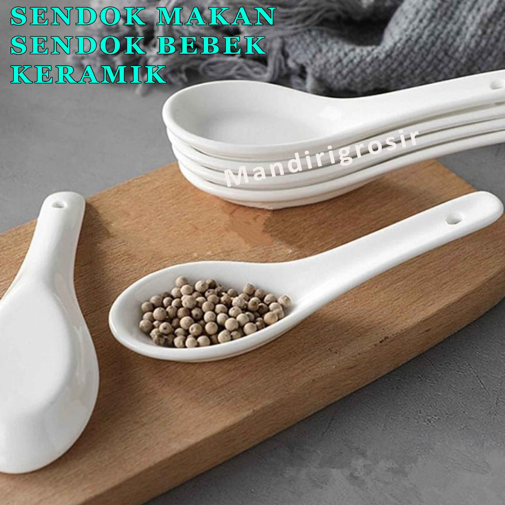 Sendok Bebek * Sendok Makan * Sendok Keramik Putih
