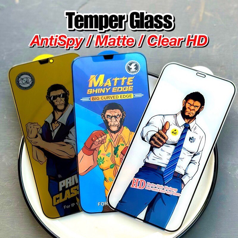 Tempered Glass ORIGINAL (PRIVACY / MATTE / CLEAR) Gorilla Glass Screen Protector ANTISPY & CLEAR HD 