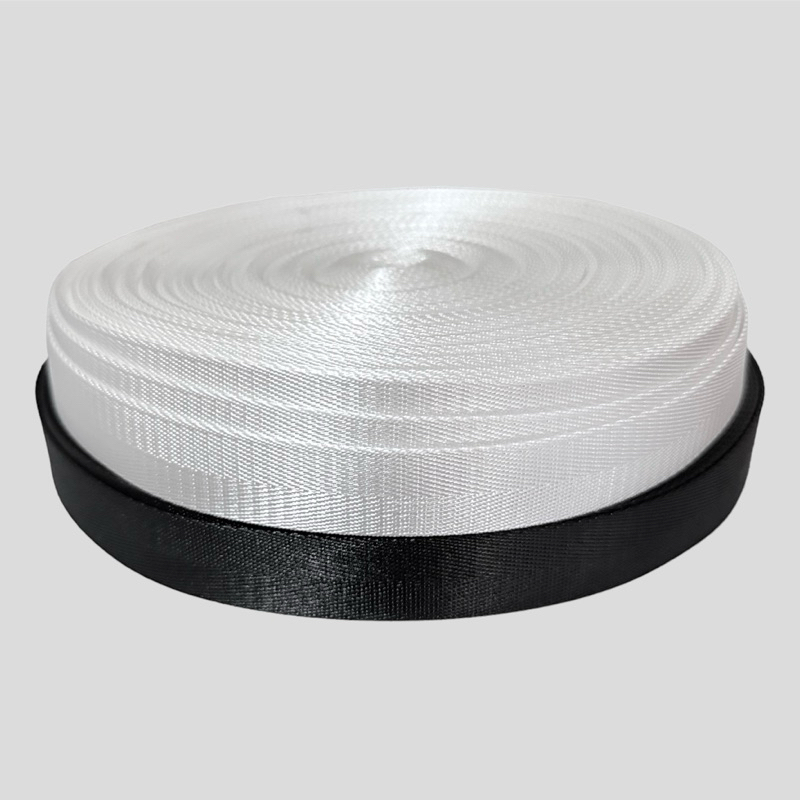 [kstuffind] 1 ROL 50 YARD (45M) WEBBING 2.5 CM TEBAL 0.9MM BISBAN NYLON HERRINGBONE MURAH PUTIH HITA