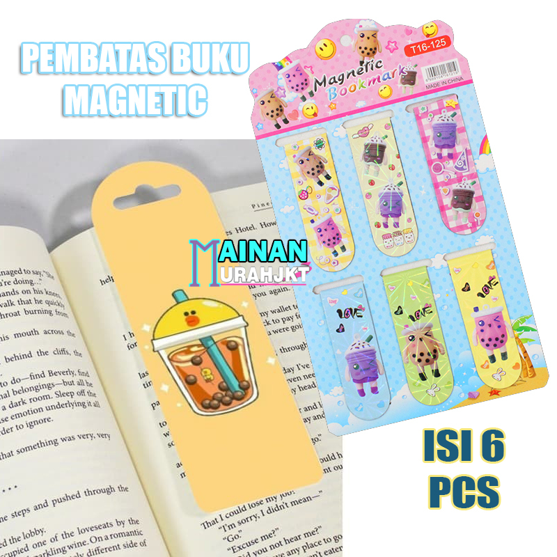 

MAINANKEI ATK BOOKMARK PEMBATAS HALAMAN BUKU MAGNET MOTIF BOBA T16-212 ISI 6PCS PEMBATAS BOOKMARK KLIP LIPAT