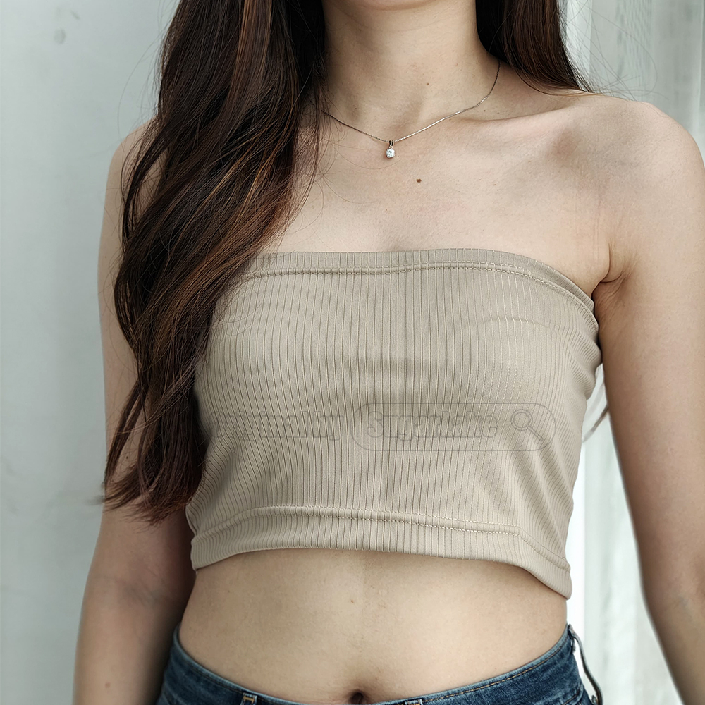 Kemben wanita Tanpa tali Polos Bahan Polyester Spandex spandek