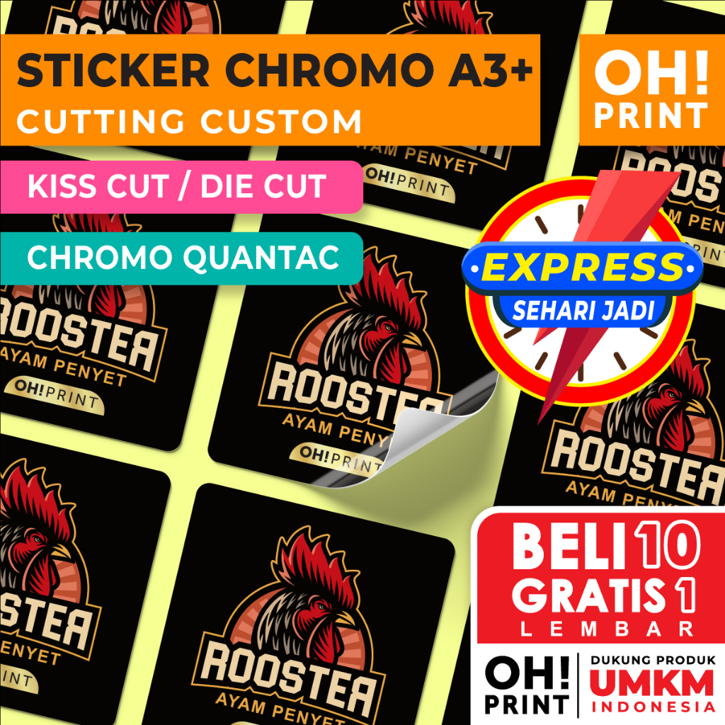 

Cetak Stiker Chromo A3+ CUT SEHARI JADI | Cetak Sticker Chromo | Label Chromo | Print Stiker Chromo