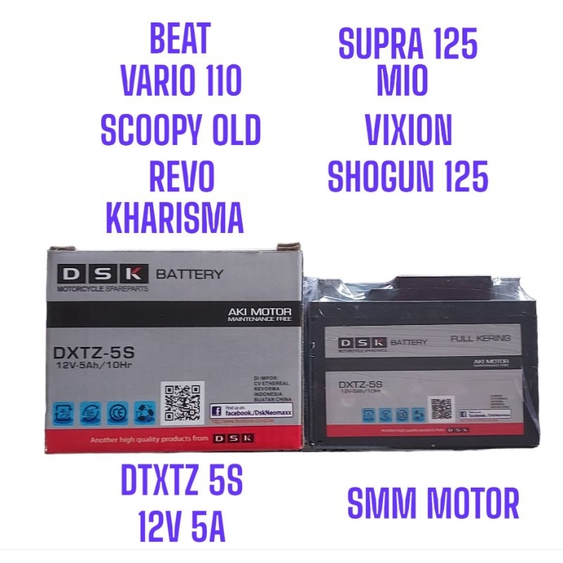 ACCU AKI KERING DX7Z 5S KHARISMA SUPRA125 BEAT VARIO MIO VIXION KIRANA DSK