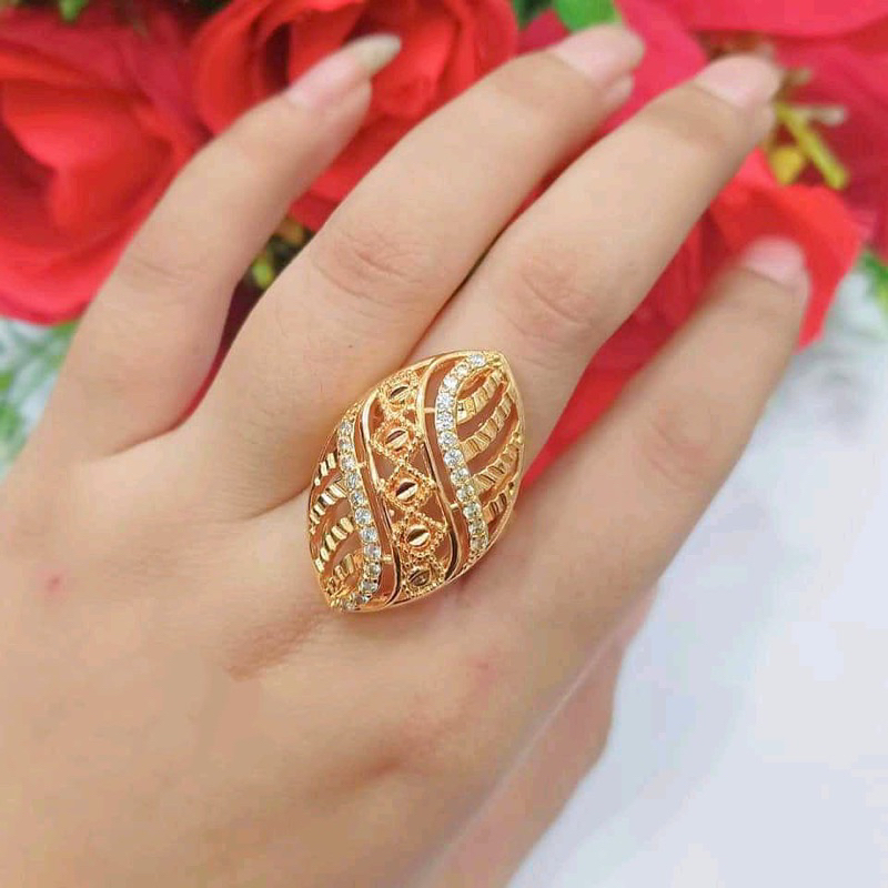 CINCIN DUBAY PERMATA GOLD TITANIUM PERHIASAN MEWAH