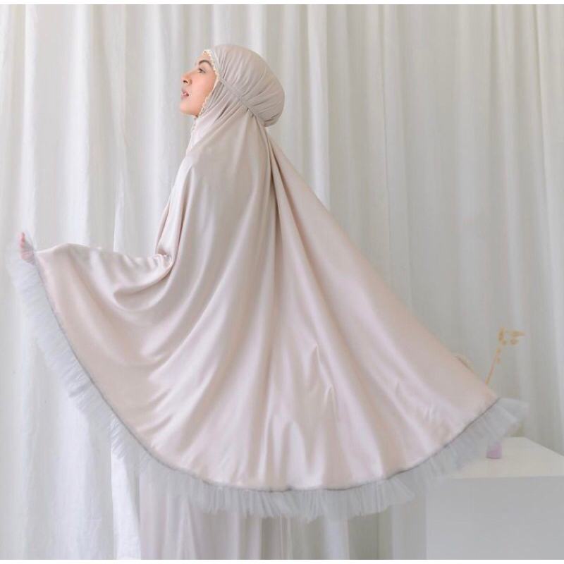 ESHA PRAYER SET / MUKENAH SATIN / PRAYER SET SATIN SILK / MUKENA 2in1 / MUKENAH RUFFLE