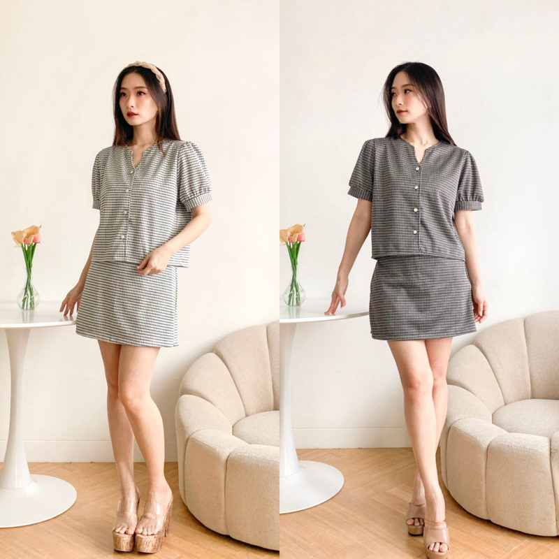 SET- Laura Skort Set / Setelan Wanita /Setelan rajut wanita / Setelan  rok rajut