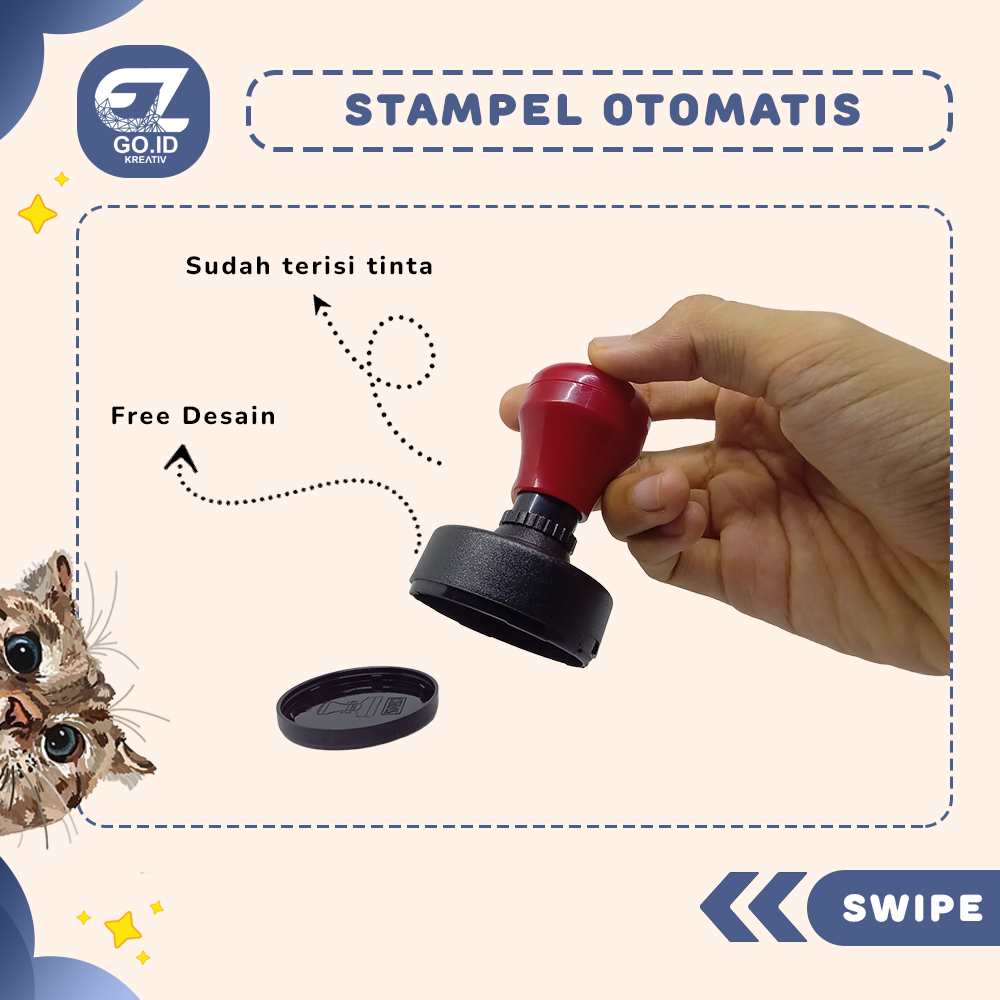 Cap Stampel / Stempel / Stample Logo Custom Nama Tanda Tangan Flash Otomatis
