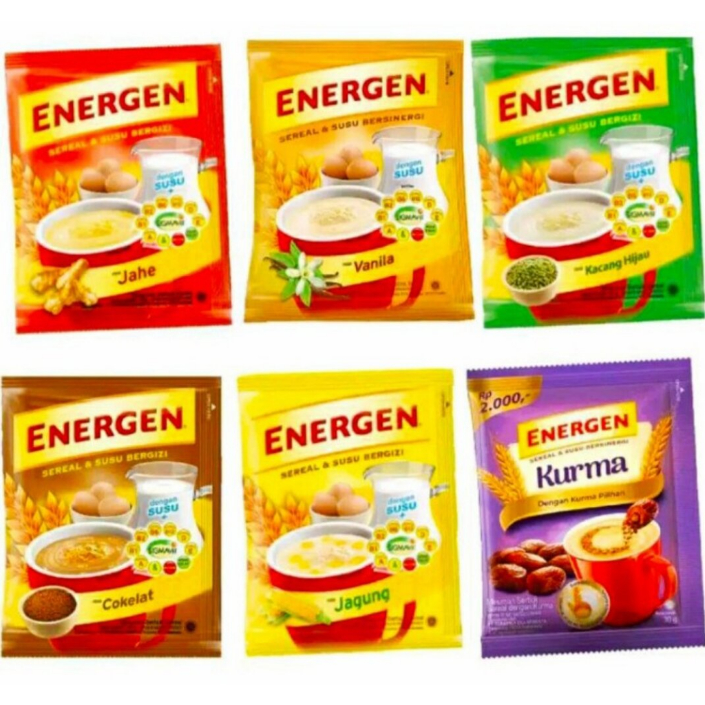 

Energen berbagai varian 1 Renceng isi 10 sachet