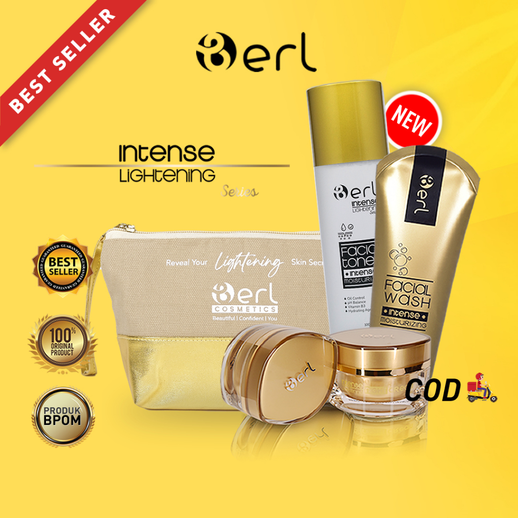 Lightening Series B ERL Cosmetics Cream Wajah Day Night Cream, Facial Wash, Toner / Krim Siang Malam