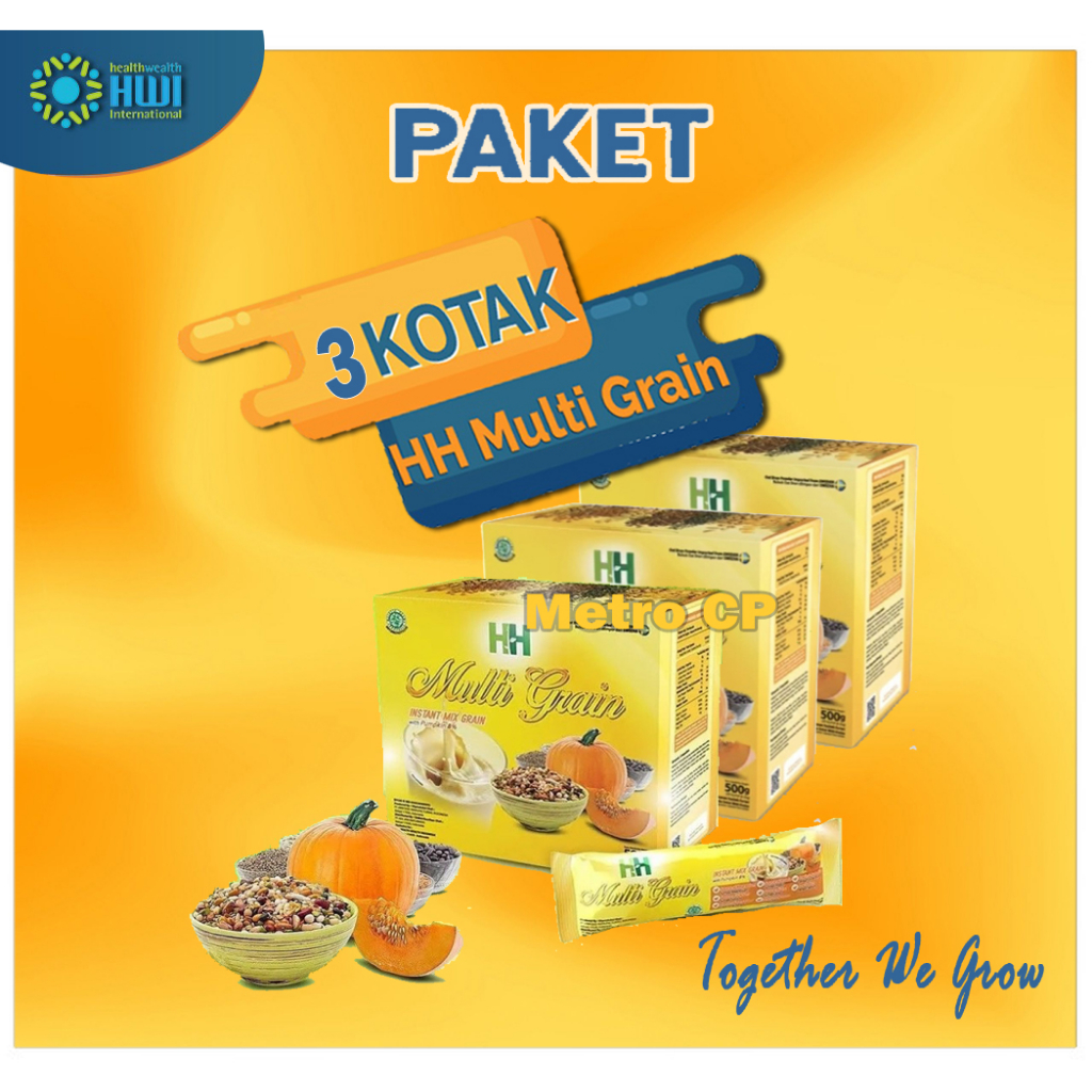 

Paket 3 Box HH Multi Grain Minuman Nutrisi Cereal Instan Mix Grain