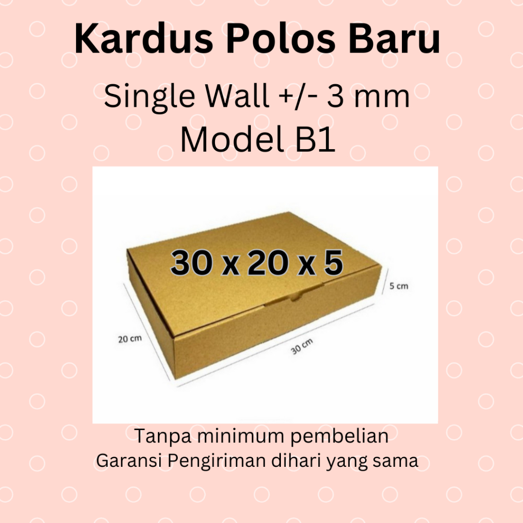 

Kardus Karton Packaging Box 30 x 20 x 5 cm - Die Cut