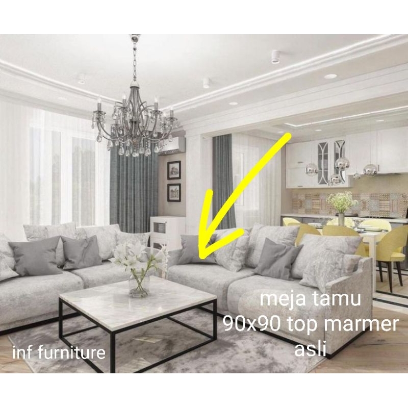 meja tamu marmer asli coffe table marmer mewah