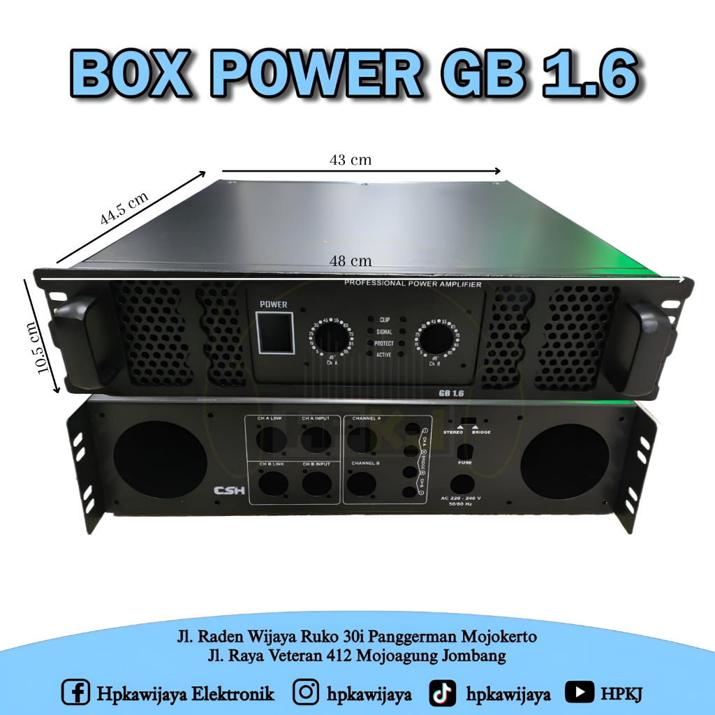 BOX POWER AMPLIFIER GB 1.6 box power 2U GB 1.6