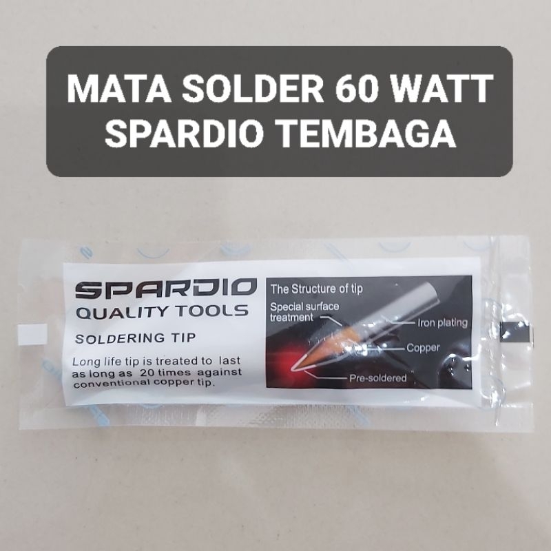 SPARDIO Ujung Mata Solder 60 Watt Tembaga Kristal