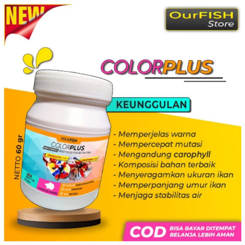 Pelet Pakan ikan Cupang Blue Rim Avatar Halfmoon Galaxy (COLORPLUS)