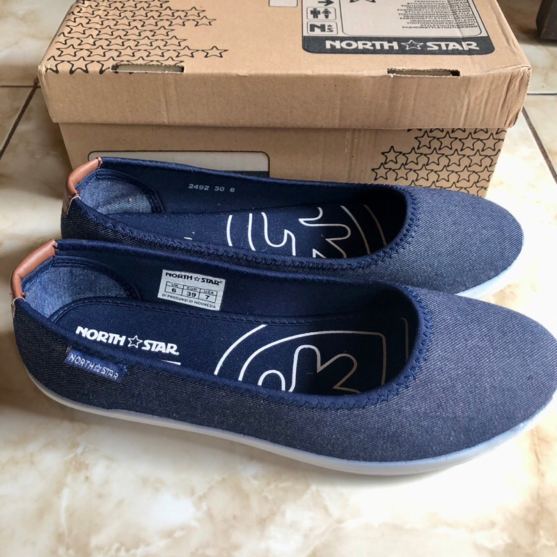 [Preloved Never Used] NORTH STAR / BATA | Sepatu Casual / Flat Shoes Wanita Neira Baelish Denim Blue