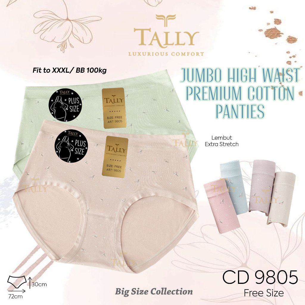 CD 9805 TALLY JUMBOO - TALLY CD 9805 Celana Dalam Wanita Bahan Katun Bambu fit to XXXL Cd Basic JUMB