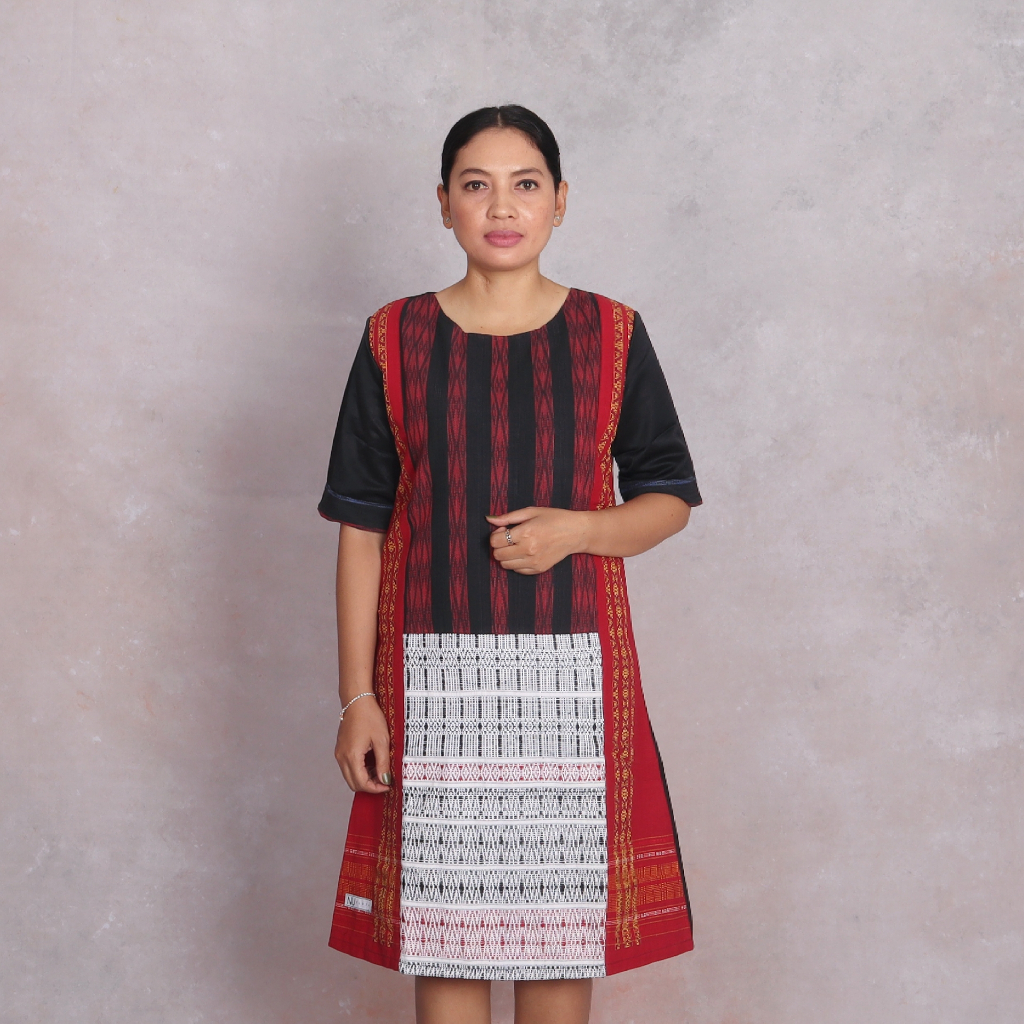 Dress Etnik Tenun Ulos RAGIHIDUP Asli Hitam (Couple Dijual Terpisah)