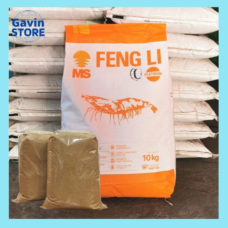 Fengli Pelet Pakan Ikan Tenggelam Pelet Udang Fengli 0-1 Pakan Udang Burayak 100 Gram