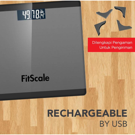 Preloved Starco Timbangan Badan Digital Body Weight Scale Cas Ulang Kabel Micro USB ✹ ONLY GREY