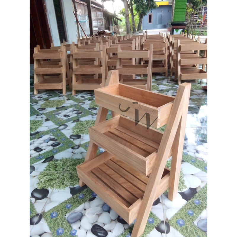 Rak bawang susun 3 kayu jati perhutani