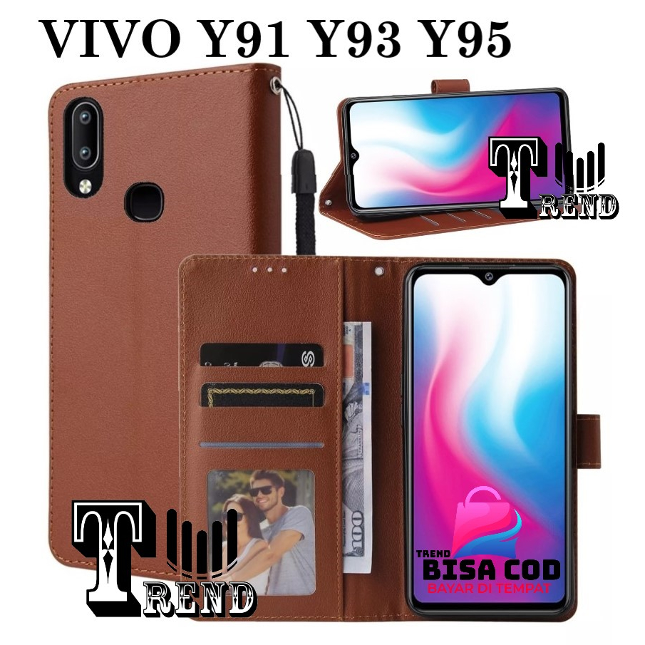 FLIP COVER VIVO Y91 / Y93 / Y95  LEATHER CASE FLIP VIVO Y91/Y93/Y95