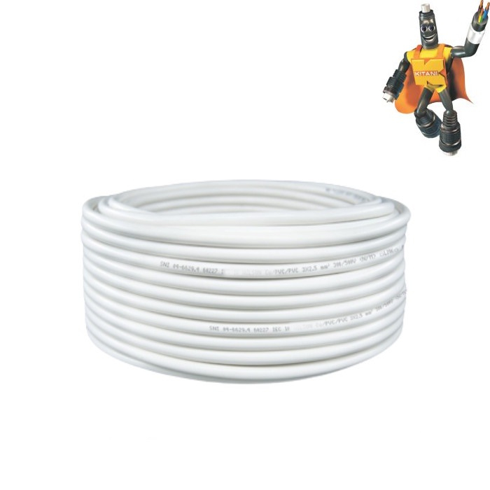 NYM 2x1.5 mm² Kabel Kitani Tembaga Kawat 25 Meter